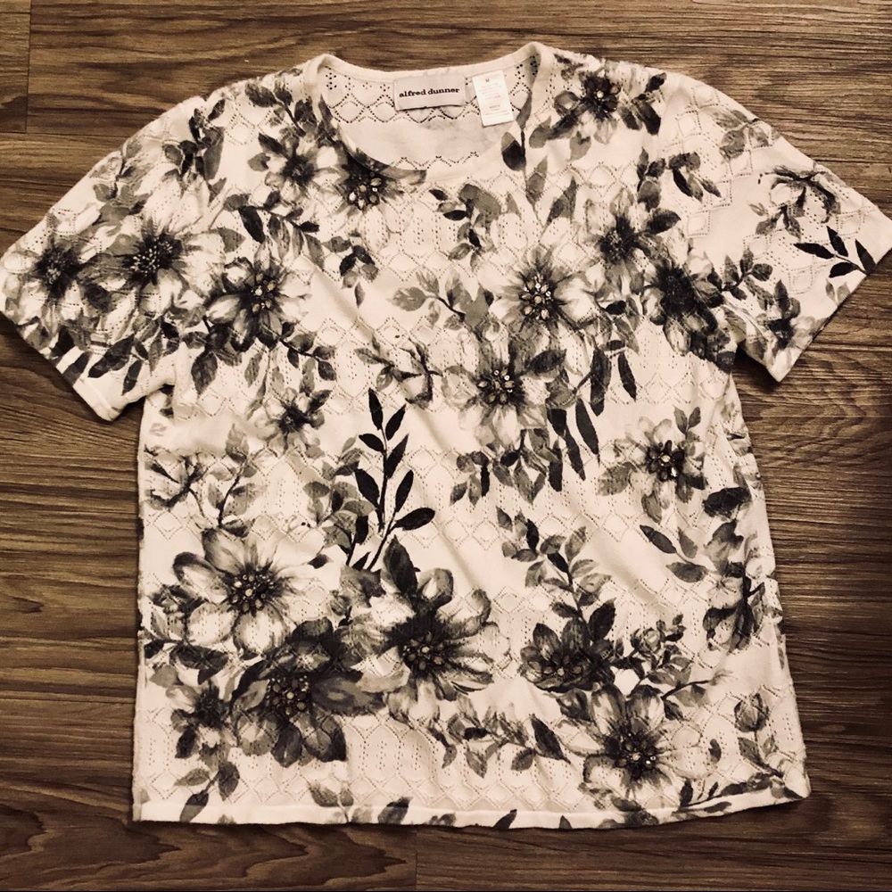 Alfred Dunner Floral Knit Top